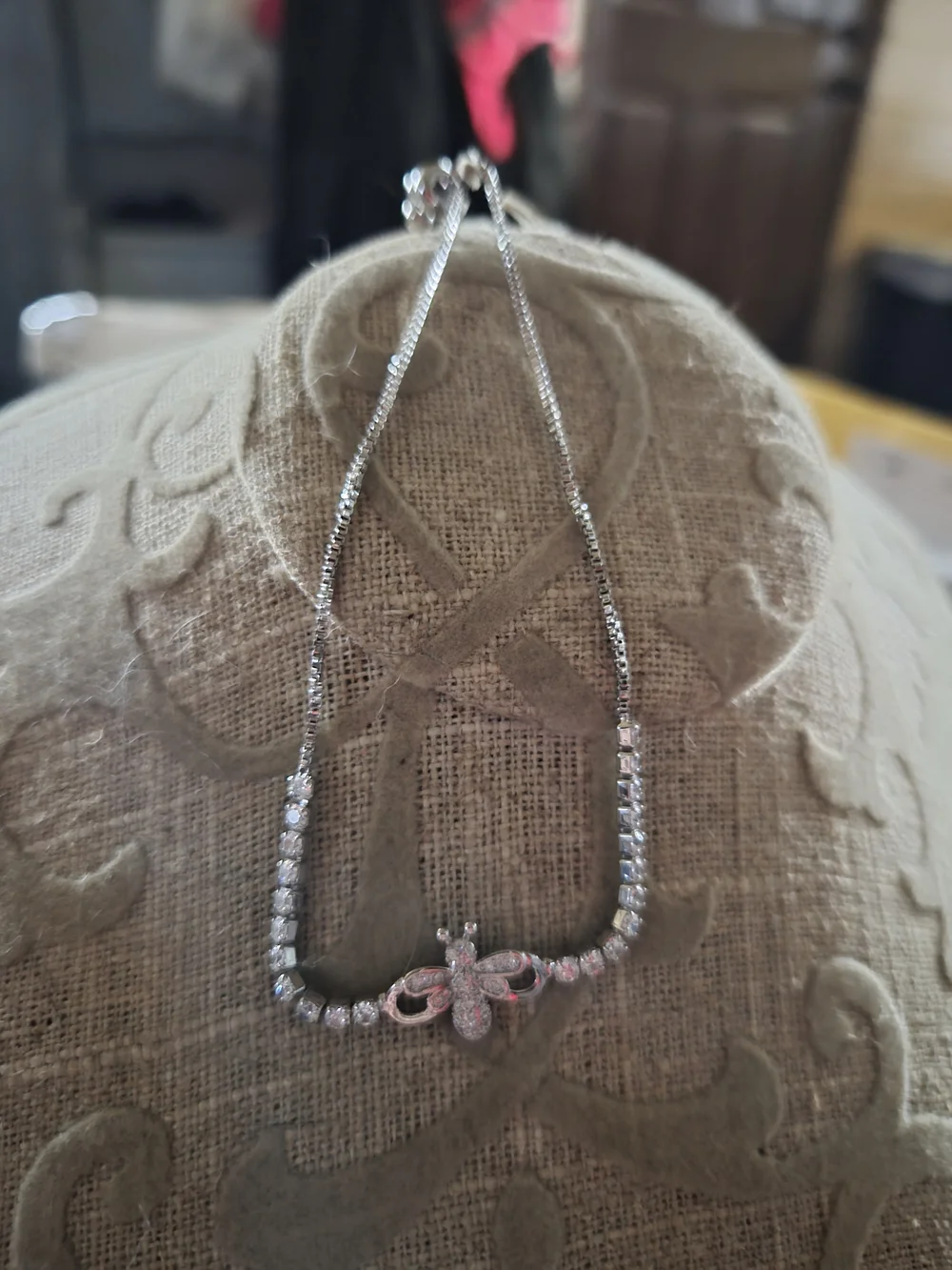 Silver Floral Crystal Necklace - Women Jewelry
